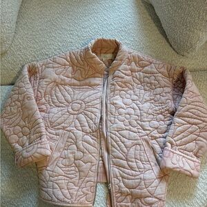 Floral Pink Quilted Kids Jacket